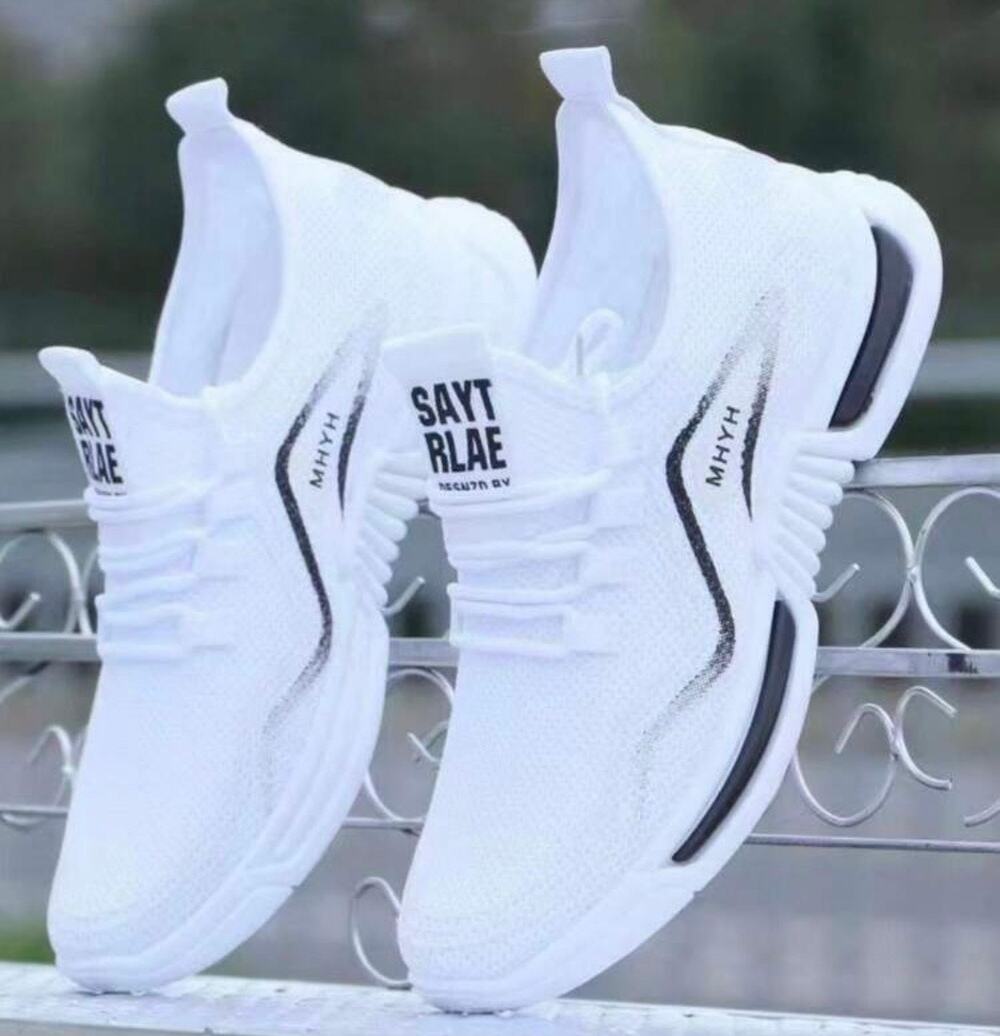 SAYT RLAE White Mesh Lightweight Low Top Lace Up Running Athletic Sneakers 9/7.5